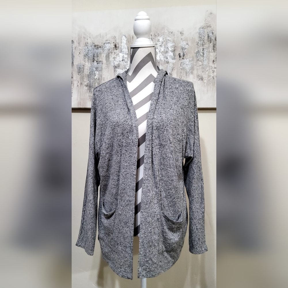 American Eagle Grey Hooded Cardigan
